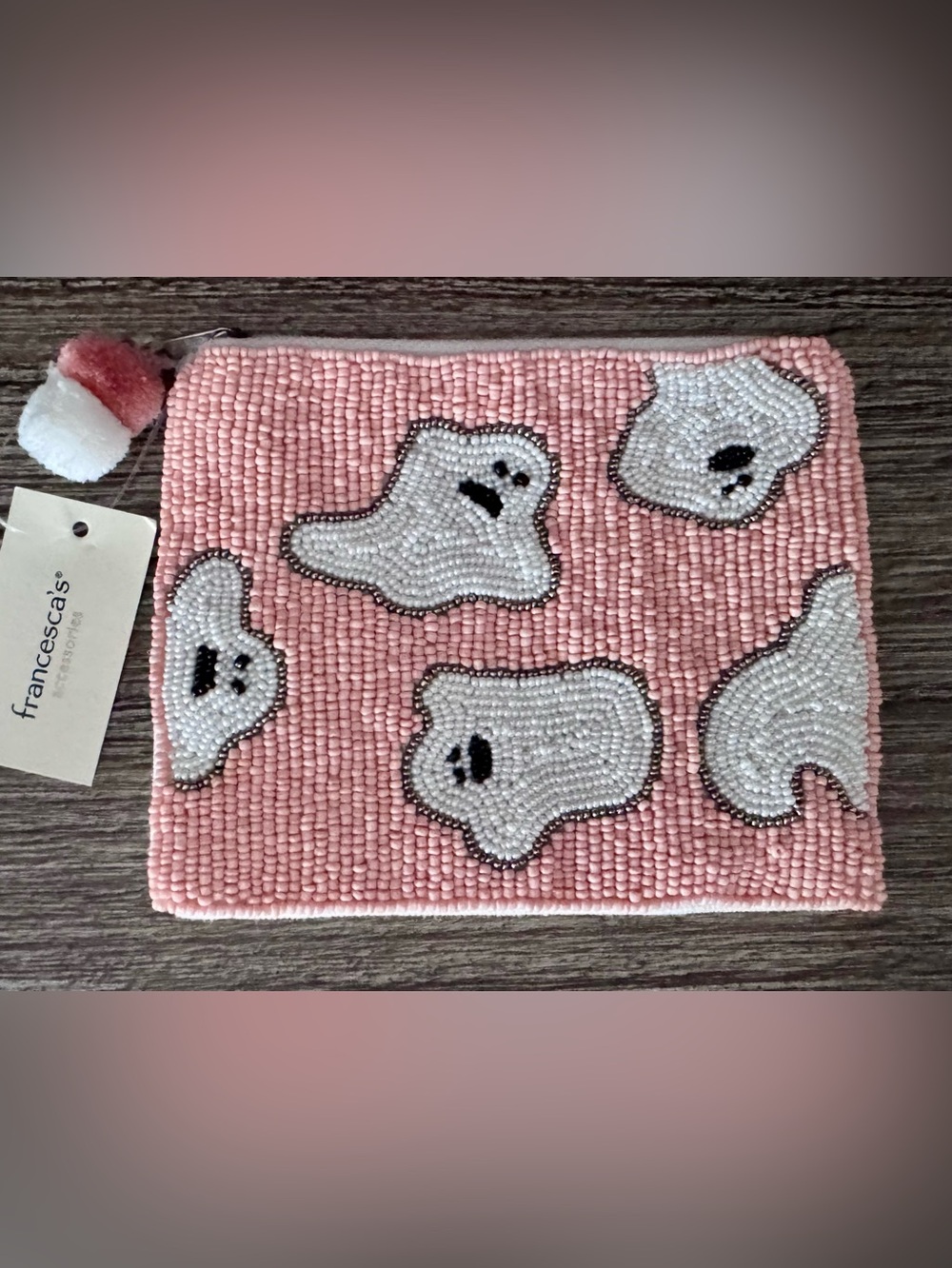 Ghost Beaded Wristlet